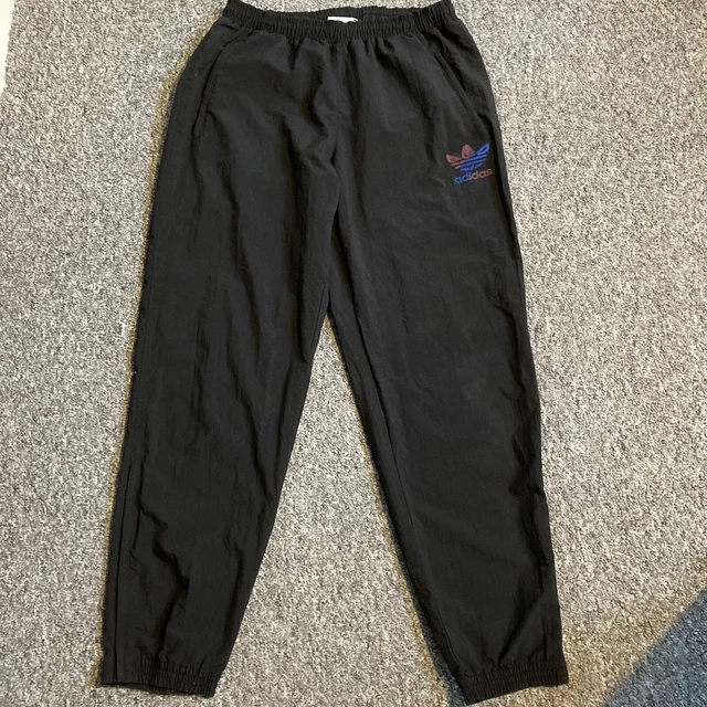Tuta foderata vintage Adidas Joggers anni '90 nera retrò uomo grande