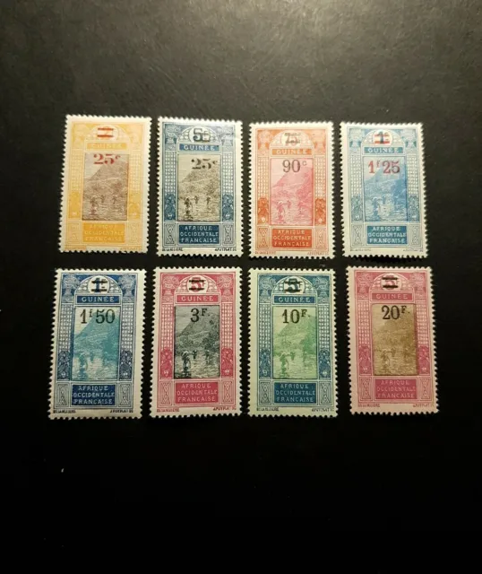 Timbre France Colonie Guinée N°99/106 Neuf * Mh 1924 Cote 50€