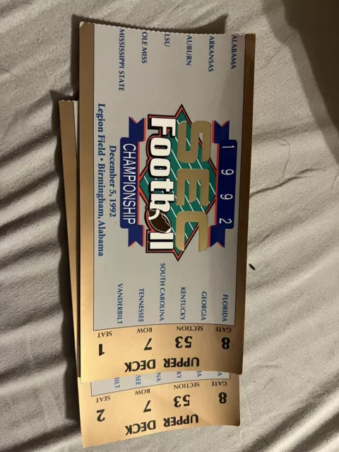 1992 SEC Championship Game ticket stub Florida Alabama