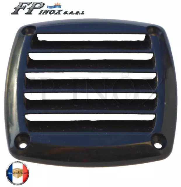 Grille Aération Carrée en Plastique 85 x 85 mm Noir