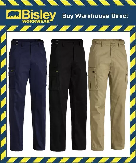 Bisley Workwear 8 Pocket Cargo Cotton Drill Men's Work Pants BPC6007