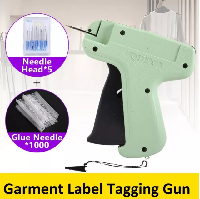 Clothes Garment Price Label Tagging Tags Gun Machine+1000 Barbs+5 Steel Needles