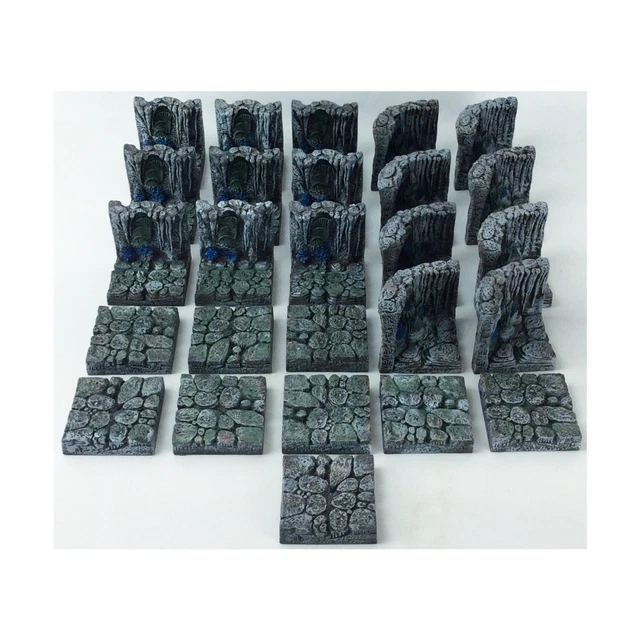 Dwarven Forge Terrain Standard Cavern Walls and Floors (Unpainted) No Box NM