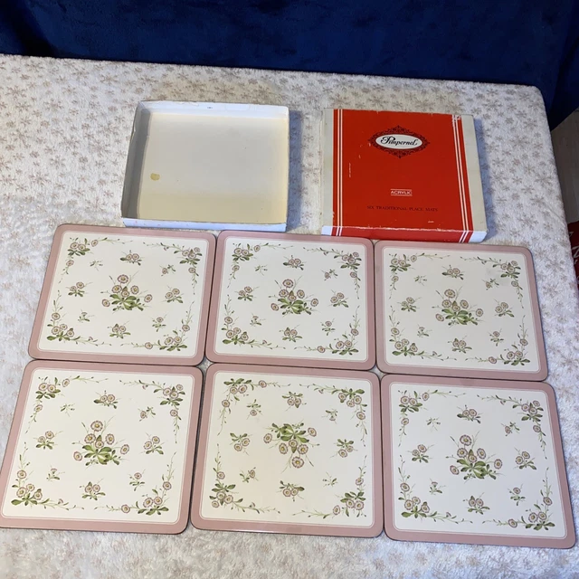 PIMPERNEL ACRYLIC SIX Traditional Place Mats Boxed Vintage Daisy