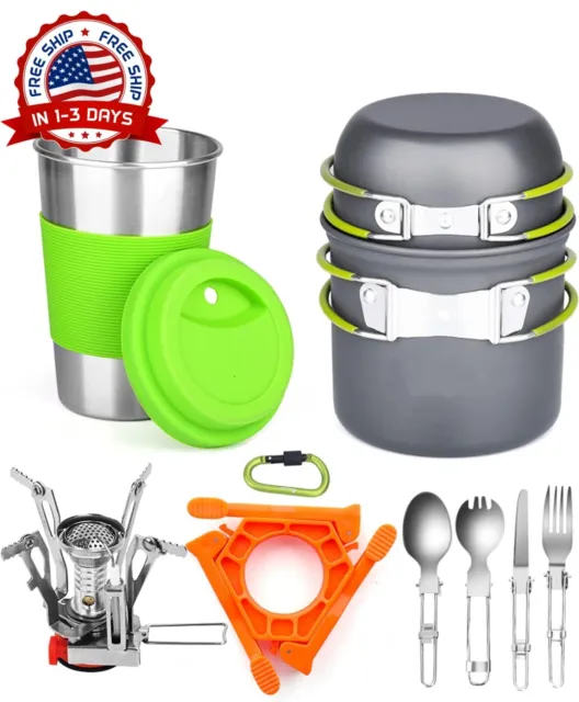 Utensilios De Cocina Para Camping Estufa Frasco Cubiertos Plegables Mosquetón