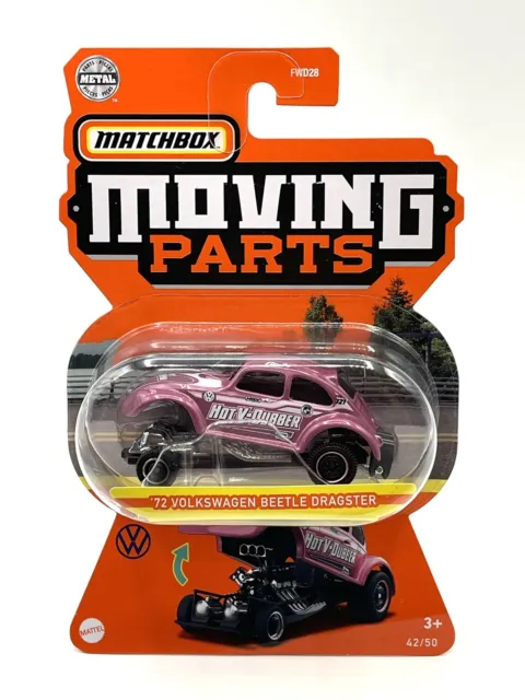 MATCHBOX Moving Parts '72 Volkswagen Beetle Dragster (Pink) 42/50