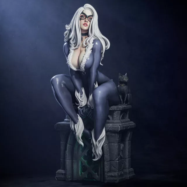 Black Cat, V2, Felicia Hardy, sexy Pin Up, Statue, Figur, 3D Druck, UNBEMALT