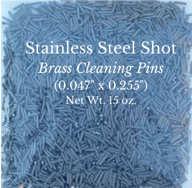 Steel Shot Pins STAINLESS for cleaning,burnishing Brass Casings  (.047" x .255")