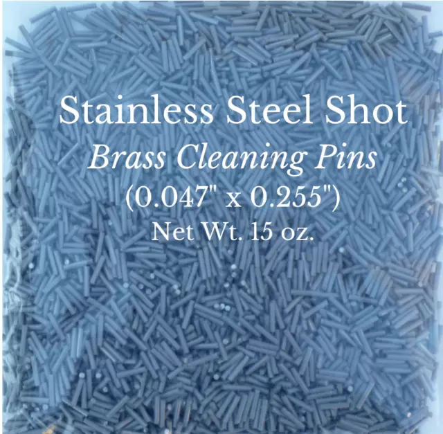 Steel Shot Pins STAINLESS for cleaning,burnishing Brass Casings  (.047" x .255")
