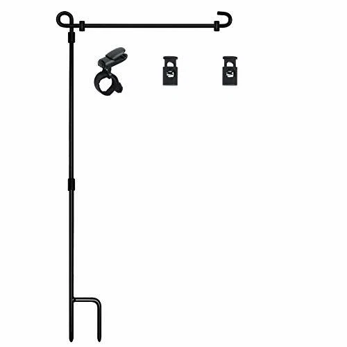 HOOSUN Garden Flag Stand Premium Garden Flag Pole Holder Metal Powder-Coated ...