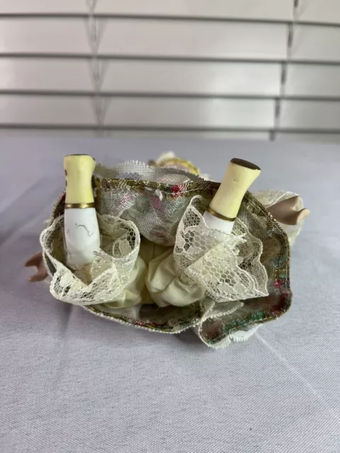 Vintage Mini 6” Porcelain Bisque China Fashion Doll Ornament 8