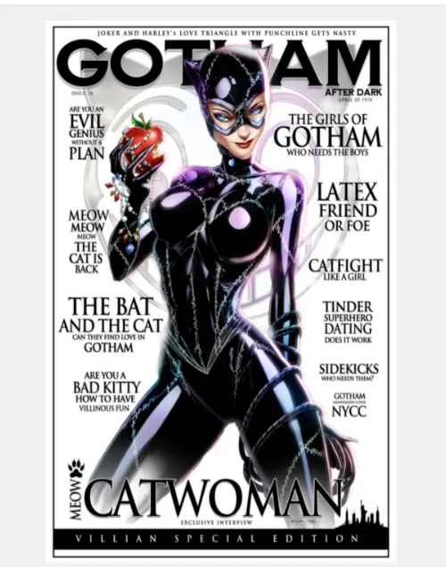GOTHAM AFTER DARK - CATWOMAN Apple Print HAND SIGNED by Jamie Tyndall w COA