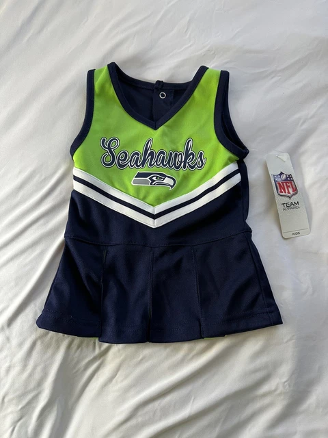 NEW NFL Seattle Seahawks Toddler Girls Cheerleader outfit 12M Navy/Green 