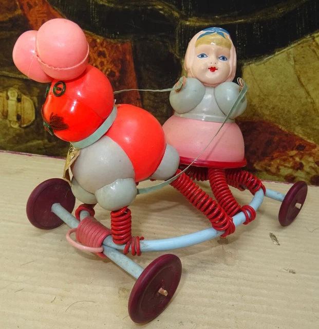 Ancien Jouet Clown à Ressort Sonore - Celluloïd - Années 30 - Original