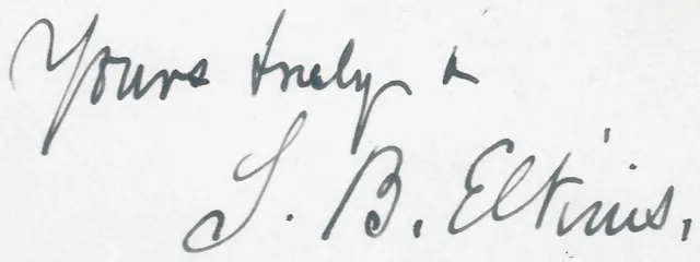 Stephen B Elkins(1841-1911) / Autograph / U.S. Secretary of War / Framed 10x13" 2