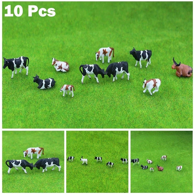 30* MODEL RAILWAY 187 HO Scale Painted Farm Cows Animals Model 10
