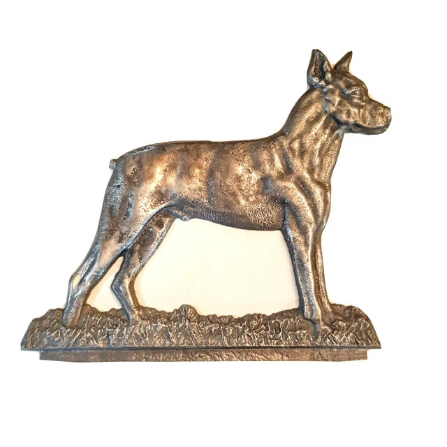 Staffordshire Bull Terrier Boxer Dog Cast Metal Sign Topper Shop Project Plaque