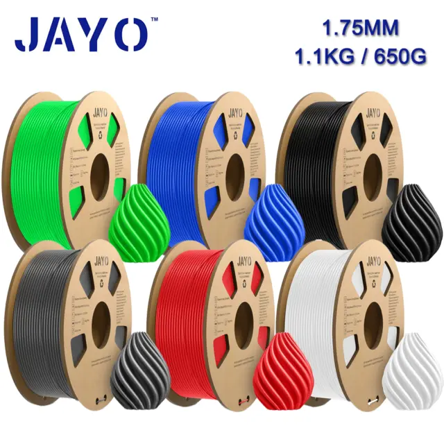 JAYO 1.1KG PLA+ 3D Printer FIlament 1.75mm PLA PLUS Black Tangle-free +/-  0.02mm
