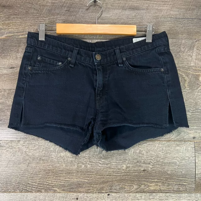 Rag & Bone Women’s Black Coal Cut-off Denim Shorts Size 28 W1907K800