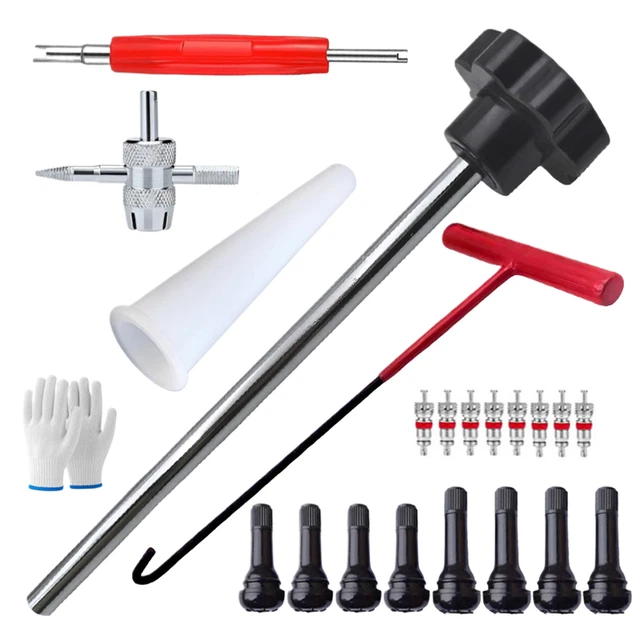 43pc Tire Valve Stem Installation & Removal Tool Kit – Puller, Repair, Core Tool
