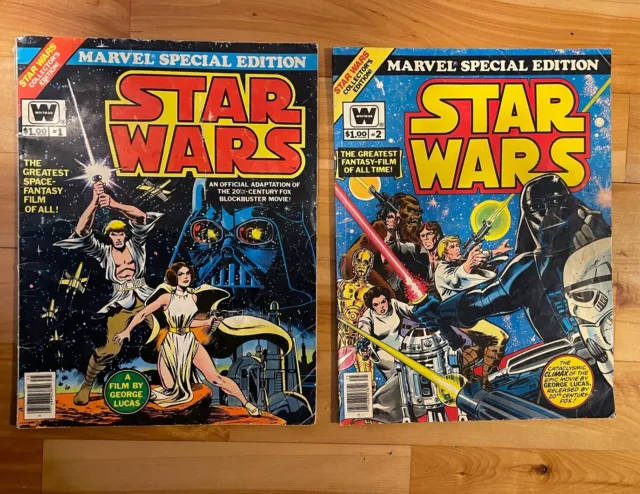 Star Wars #1 & #2 Marvel Special Edition Treasury Size Whitman 1977 Collector