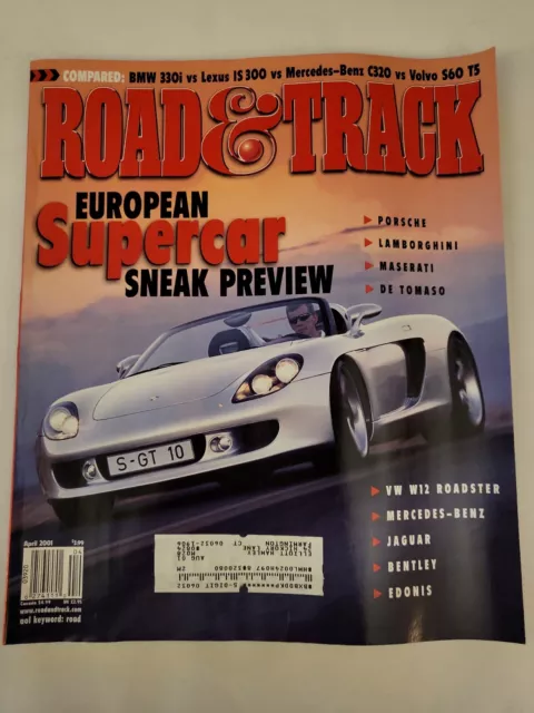 2001 April, Road & Track Magazin, Europäische Supercar, (MH640)