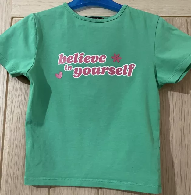 New Look Girls Green Short Sleeve Crop Top Age 9.