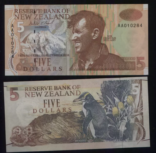 New Zealand 5 Dollars (1992) Pick 177 UNC Series AA