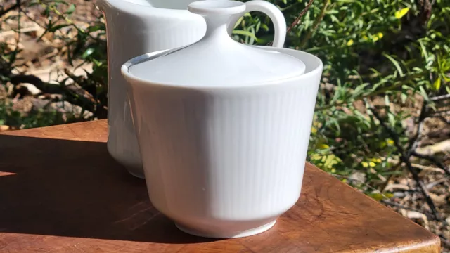 Vintage MITTERTEICH BAVARIA Alpine pattern china Creamer and Sugar Bowl W/ Lid