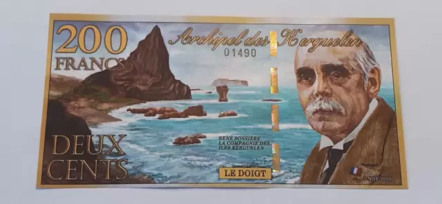 Kerguelen Island, 200 Francs 2010, Polymer-Banknote, Unc.