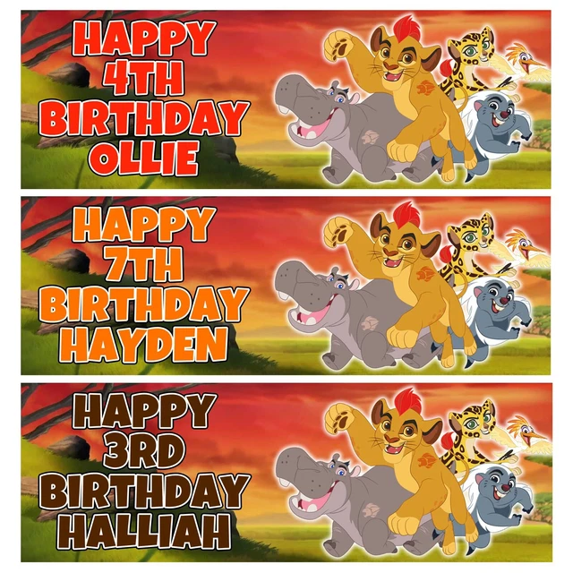 LION GUARD PERSONALISED Birthday Banners - Disney Lion King Birthday ...
