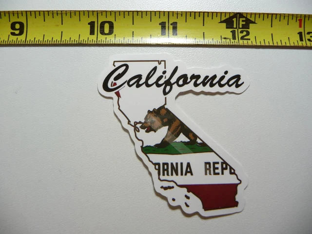 California State Outline Flag Bear Decal Sticker Pride State