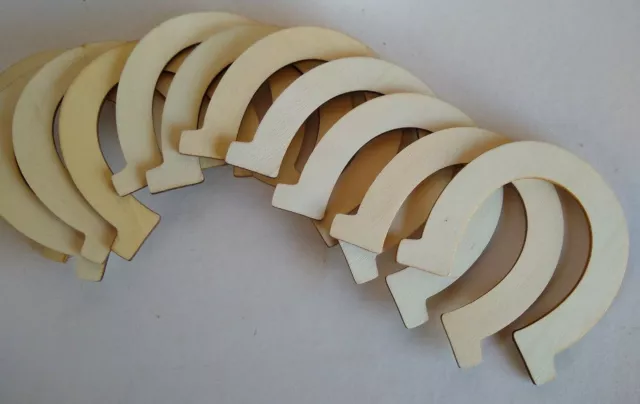 Horseshoe Shape Wood Discs Slices (36) Unfinished Wooden Cutouts Craft DIY
