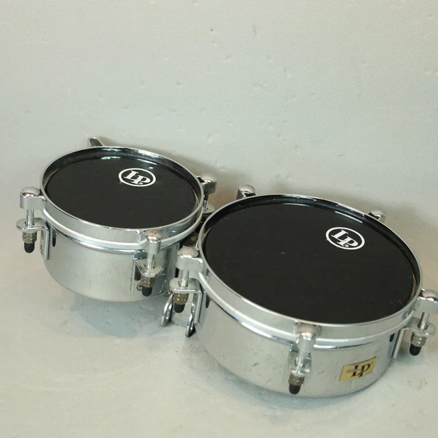 LP Latin Percussion Mini Timbales Steel Chrome  6" & 8" Used