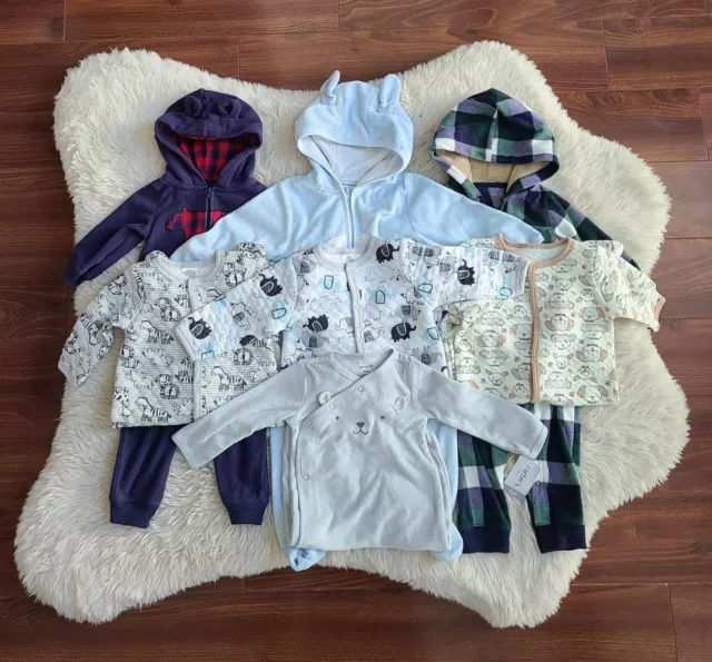 Lot of 7 Baby Boy Footed Sleeper Pajama Clothes Lot Bundle Outfits 9 months
