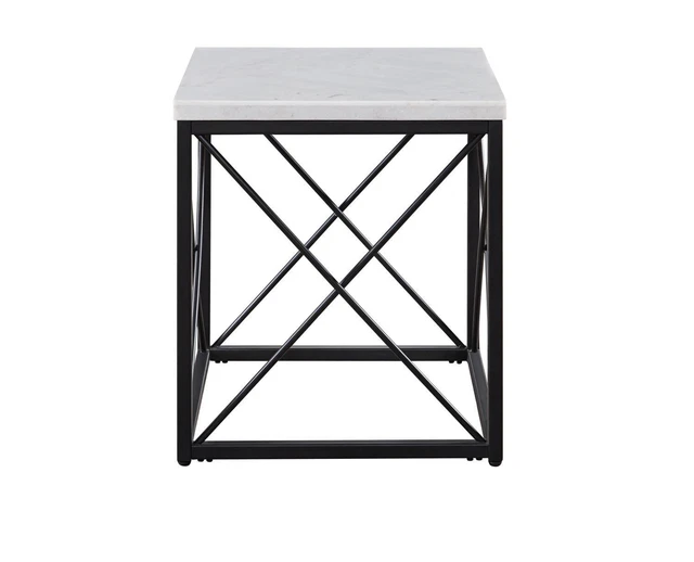 Steve Silver Skyler White Marble Top Square End Table SK200E