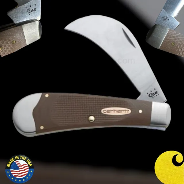 Carhartt Case XX 101011 SS Earth Brown Hawkbill Pruner Folding Pocket Knife New