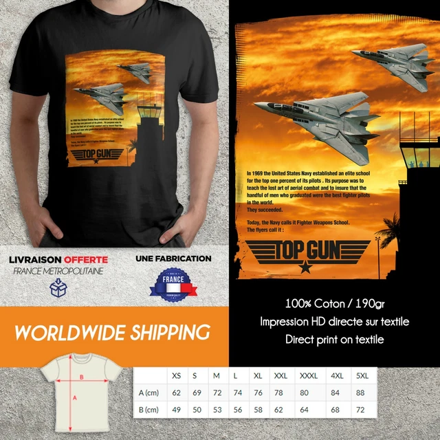 TEESHIRT TOP GUN F14 TOMCAT Buzz Tower Maverick Negative Ghost Rider