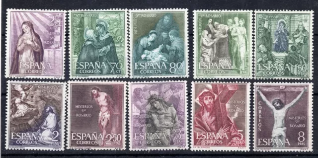 España 1962 Edifil 1463** A 1472** Sellos De La Serie "Misterios Del Rosario"