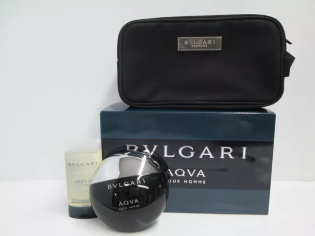 " AQUA POUR HOMME - BULGARI " PROFUMO UOMO EDT 100ml spray+Shower Gel+Pochette