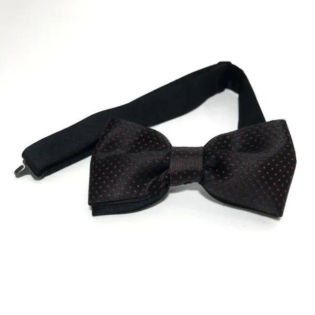 Mens Bow Tie Pre Tied Brown Red Butterfly Adjustable Neck Size Wedding Formal