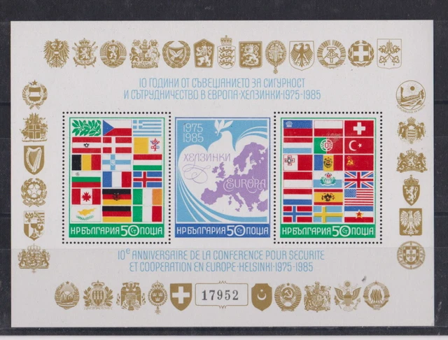 Bulgarien 1985 postfrisch MiNr. Block 150  Unterzeichnung der KSZE-Schlussakte