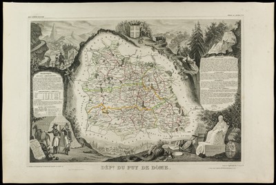 Jura Carte géographique ancienne par Levasseur Département France. 1852 