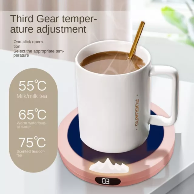 Mini Portable USB Cup Warmer, 3 Gear Coffee Mug Heating Coaster