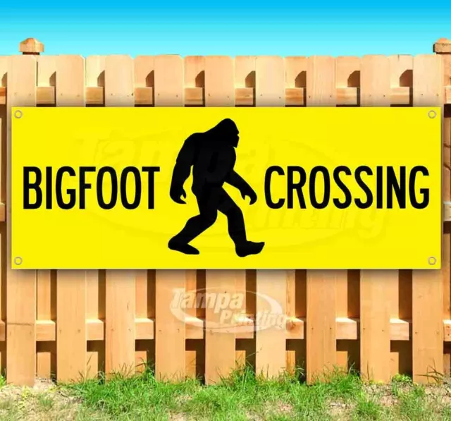 BIGFOOT CROSSING Advertising Vinyl Banner Flag Sign Many Sizes USA SASQUATCH