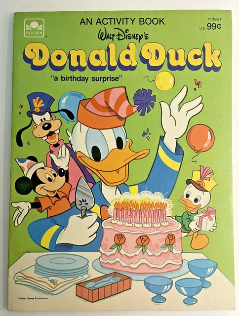 VINTAGE 1984 WALT Disney Donald Duck Coloring Book by Whitman Never