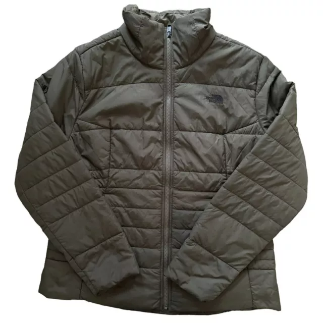 The North Face Olive Green Quilted Jacket Size Xl Womans | D2