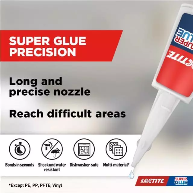 LOCTITE Super Glue - Precision Max Extra Long Nozzle Universal Instant Adhesive 2