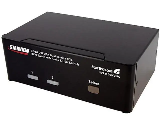 SV231DDVDUA Startech 2 Port DVI VGA Dual Monitor KVM Switch USB with Audio & USB