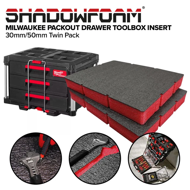 SHADOW FOAM MILWAUKEE Packout Drawer Toolbox Insert | Cut and Peel Foam ...
